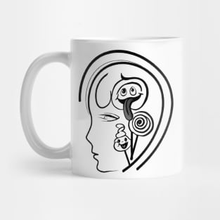 Abstract Face Line Drawing Mug